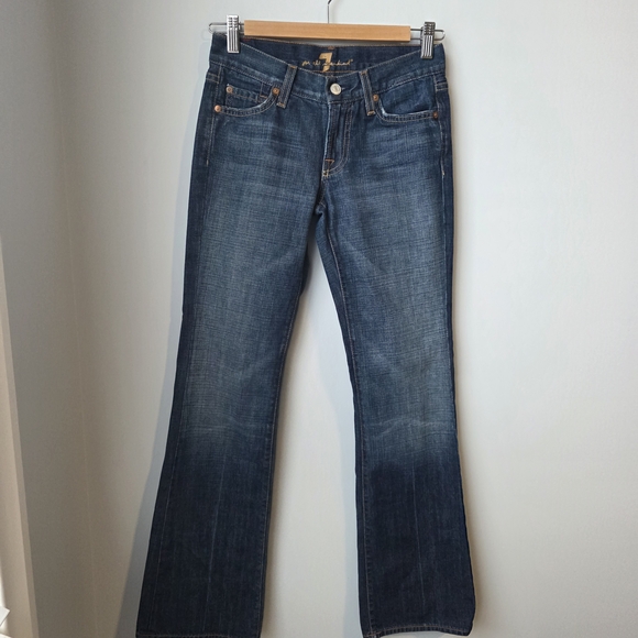 7 For All Mankind Denim - 7 For All Mankind Dark Blue Flare Jeans